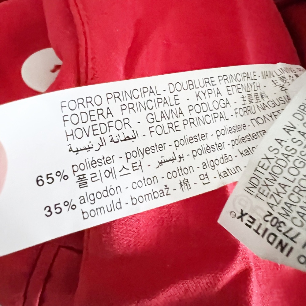 Zara Women's Linen Blend Double Breasted Lightweight Blazer Jacket Solid Red XS - Picture 3 of 4